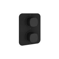 Vado Cameo 3 Outlet 2 Handle Concealed Thermostatic Valve - Matt Black