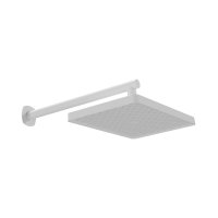 Vado Cameo Fixed Rectangular Shower Head with Wall Mounted Arm - Matt White