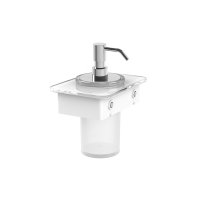 Vado Cameo Soap Dispenser with 150mm White Glass Shelf - Chrome