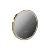 Vado Cameo 500mm Illuminated Round Mirror with Demister - Satin Brass