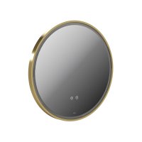 Vado Cameo 600mm Illuminated Round Mirror with Demister - Satin Brass