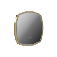 Vado Cameo 500mm Illuminated Soft Square Mirror with Demister - Satin Brass