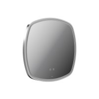 Vado Cameo 600mm Illuminated Soft Square Mirror with Demister - Satin Chrome