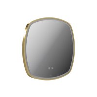 Vado Cameo 600mm Illuminated Soft Square Mirror with Demister - Satin Brass