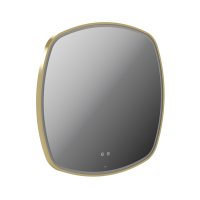 Vado Cameo 800mm Illuminated Soft Square Mirror with Demister - Satin Brass