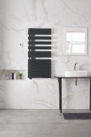 Zehnder Roda Spa Left Mounted Towel Rail 805 x 550mm - Matt Black