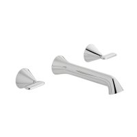 Vado Arrondi Wall Mounted Basin Mixer Tap with Lever Handles