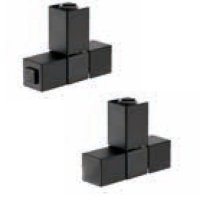 Zehnder Manual Angled Square Valve Set 5 - Matt Black