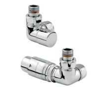 Zehnder Right Handed Thermostatic Double Angled Valve Set 11 - Chrome