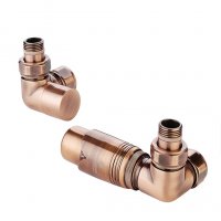 Zehnder Right Handed Thermostatic Double Angled Valve Set 11 - Copper