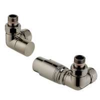 Zehnder Right Handed Thermostatic Double Angled Valve Set 11 - Nickel Nero