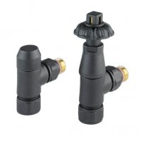 Zehnder Thermostatic Angled Antique Valve Set 17 - Volcanic