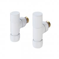 Zehnder Manual Angled Valve Set 27 - White