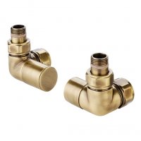 Zehnder Manual Double Angled Valve Set 28 - Brass