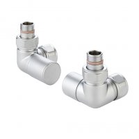 Zehnder Manual Double Angled Valve Set 28 - Satin Chrome