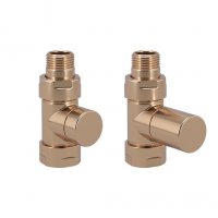 Zehnder Manual Straight Valve Set 34 - Brushed Bronze