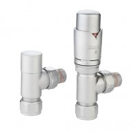 Zehnder Thermostatic Angled Valve Set 37 - Satin Chrome