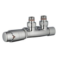 Zehnder Left Handed Thermostatic Angled 50mm Valve Set 41 - Chrome