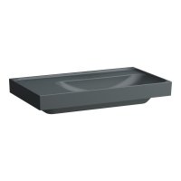 Laufen Meda 800mm Basin with Left Shelf - 0 Tap Hole - Matt Graphite