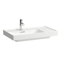 Laufen Meda 800mm Basin with Right Shelf - 0 Tap Hole - Matt White