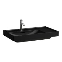 Laufen Meda 800mm Basin with Right Shelf - 1 Tap Hole - Matt Black