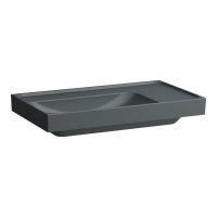 Laufen Meda 800mm Basin with Right Shelf - 0 Tap Hole - Matt Graphite