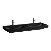 Laufen Meda 1300mm Double Basin - 0 Tap Hole - Matt Black