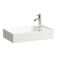 Laufen Meda Bowl Basin with Right Shelf - 1 Tap Hole - Matt White