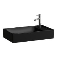 Laufen Meda Bowl Basin with Right Shelf - 1 Tap Hole - Matt Black