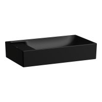 Laufen Meda Bowl Basin with Left Shelf - 0 Tap Hole - Matt Black