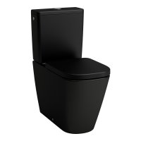 Laufen Meda Rimless Floorstanding Close-Coupled Toilet with Silent Flush - Matt Black