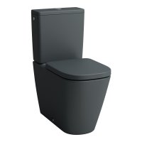 Laufen Meda Rimless Floorstanding Close-Coupled Toilet with Silent Flush - Matt Graphite