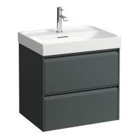 Laufen Meda 600mm 2 Drawer Vanity Unit - Traffic Grey