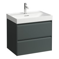 Laufen Meda 650mm 2 Drawer Vanity Unit - Traffic Grey