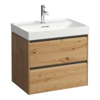 Laufen Meda 650mm 2 Drawer Vanity Unit - Wild Oak