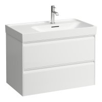 Laufen Meda 800mm 2 Drawer Vanity Unit for Right Hand Basin - Matt White