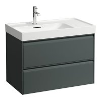 Laufen Meda 800mm 2 Drawer Vanity Unit for Left Hand Basin - Traffic Grey