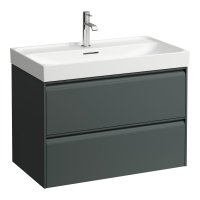 Laufen Meda 800mm 2 Drawer Vanity Unit - Traffic Grey