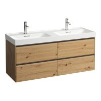 Laufen Meda 1300mm 4 Drawer Double Vanity Unit - Wild Oak