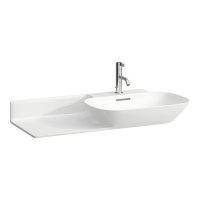 Laufen Ino White 900 x 450mm Basin with Left Hand Shelf - 1 Tap Hole