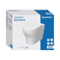 Geberit Selnova Rimless Shrouded Back-to-Wall Pan & Soft Close, Quick Release Seat Pack