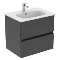 Ideal Standard Eurovit+ 60cm Wall Mounted Vanity Unit with 2 Drawers - Mid Grey