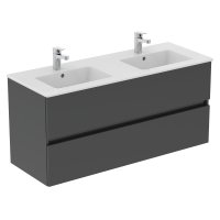 Ideal Standard Eurovit+ 120cm Wall Mounted Vanity Unit with 2 Drawers - Mid Grey