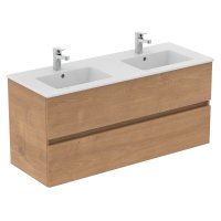 Ideal Standard Eurovit+ 120cm Wall Mounted Vanity Unit with 2 Drawers - Natural Oak