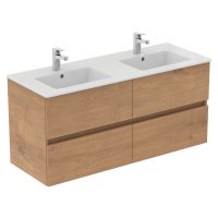 Ideal Standard Eurovit+ 120cm Wall Mounted Vanity Unit with 4 Drawers - Natural Oak