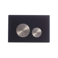Tavistock Glass Flush Plate with Copper Nickel Buttons - Black