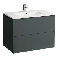 Laufen Pro S 800mm Vanity Unit with Two Drawers & Basin  - Traffic Grey