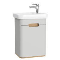 Vitra Sento 500mm Vanity Unit & Basin (Left Hand Hinge) - Matt Light Grey