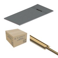 Abacus Elements Linear Uno 1600 x 900mm Complete Tray Kit with Fittings (End Drain) - Brushed Brass