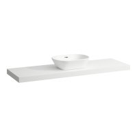 Laufen Lani 1600mm Countertop with Installation Brackets (Centre Cut-Out) - Matt White